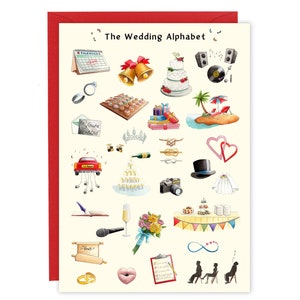Hochzeits-Alphabet Hochzeitskarte. Hochzeitskarte, Wedding Cards UK. Brautpaar Karte, Braut Karte, Braut Karte. Hochzeitskarten, Verlobungskarte