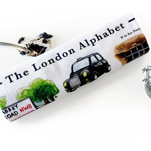London Alphabet Geschirrtuch. London Neues Zuhause Geschenk oder London Souvenir. British Gift Baumwolle Geschirrtuch, Britain Geschenke. London Housewarming Geschenk