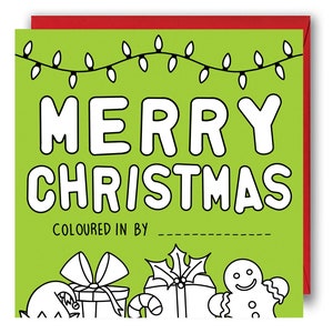 Ausmal-Weihnachtskarte - Weihnachtskarte für Kinder. Weihnachtsaktivitätskarten, Färbung im Urlaub Karte. Weihnachtskarten für Kinder