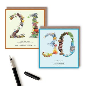 Carte d'anniversaire pour elle - Joyeux 21e et 30e anniversaire. Carte du 30e anniversaire. Cartes d'anniversaire pour femmes de 30 ans et femmes de 21 ans