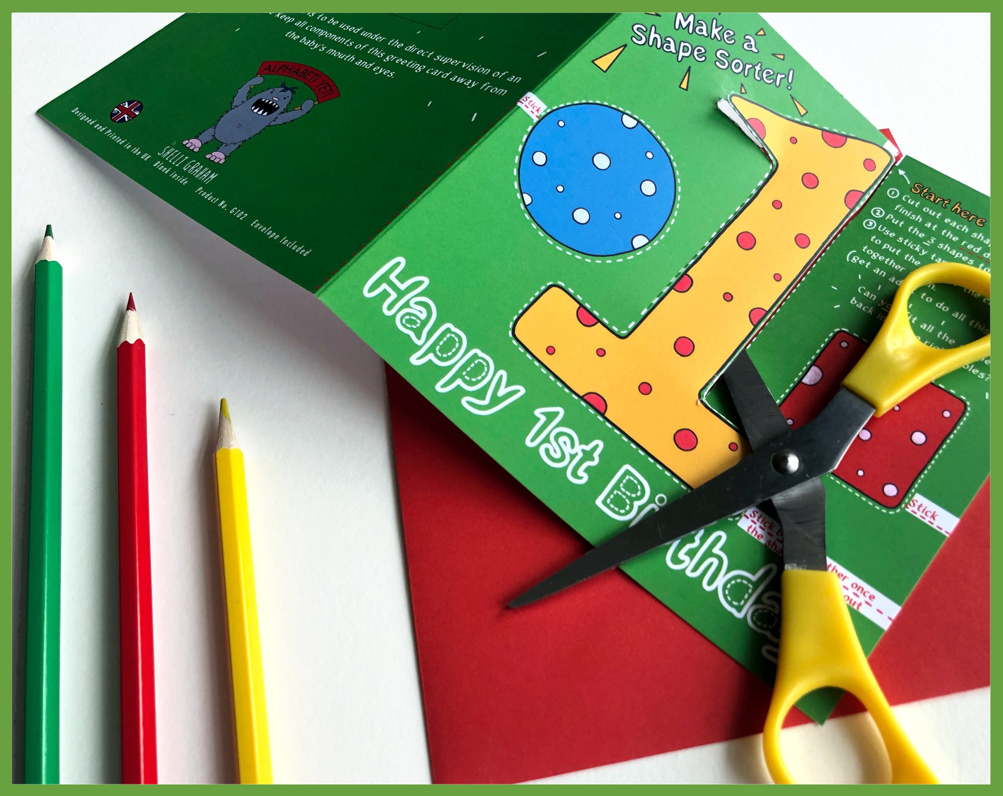 1st Birthday Activity Card