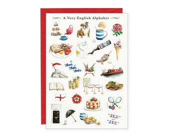 English Alphabet Greeting Card. Available Individually / Pack of 5. England Card UK. New Home Card, Moving Card. Britain Card, British Card