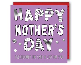 Coloring In Mother's Day Card: Fun Kid's Activity