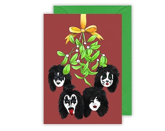 Funny KISS Christmas Card: Gene Simmons Pun Holiday Card
