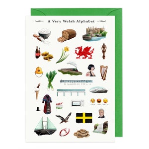 Welsh Alphabet Greeting Card. Available Individually/ Pack of 5. Welsh New Home Cards, Moving Wales Card. New Home Welsh Cards. Britain Card