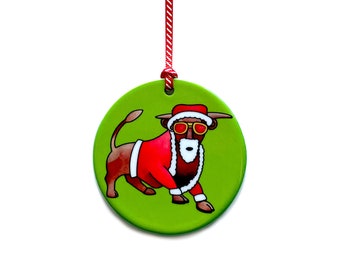 Birmingham Bull Christmas Tree Ornaments - 4 Designs to Choose From. Doubled Sided Birmingham Christmas Decorations. Birmingham Gift Idea
