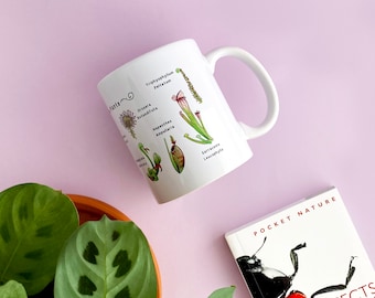 Carnivorous Plants Mug: Hand-Drawn Botanical Design