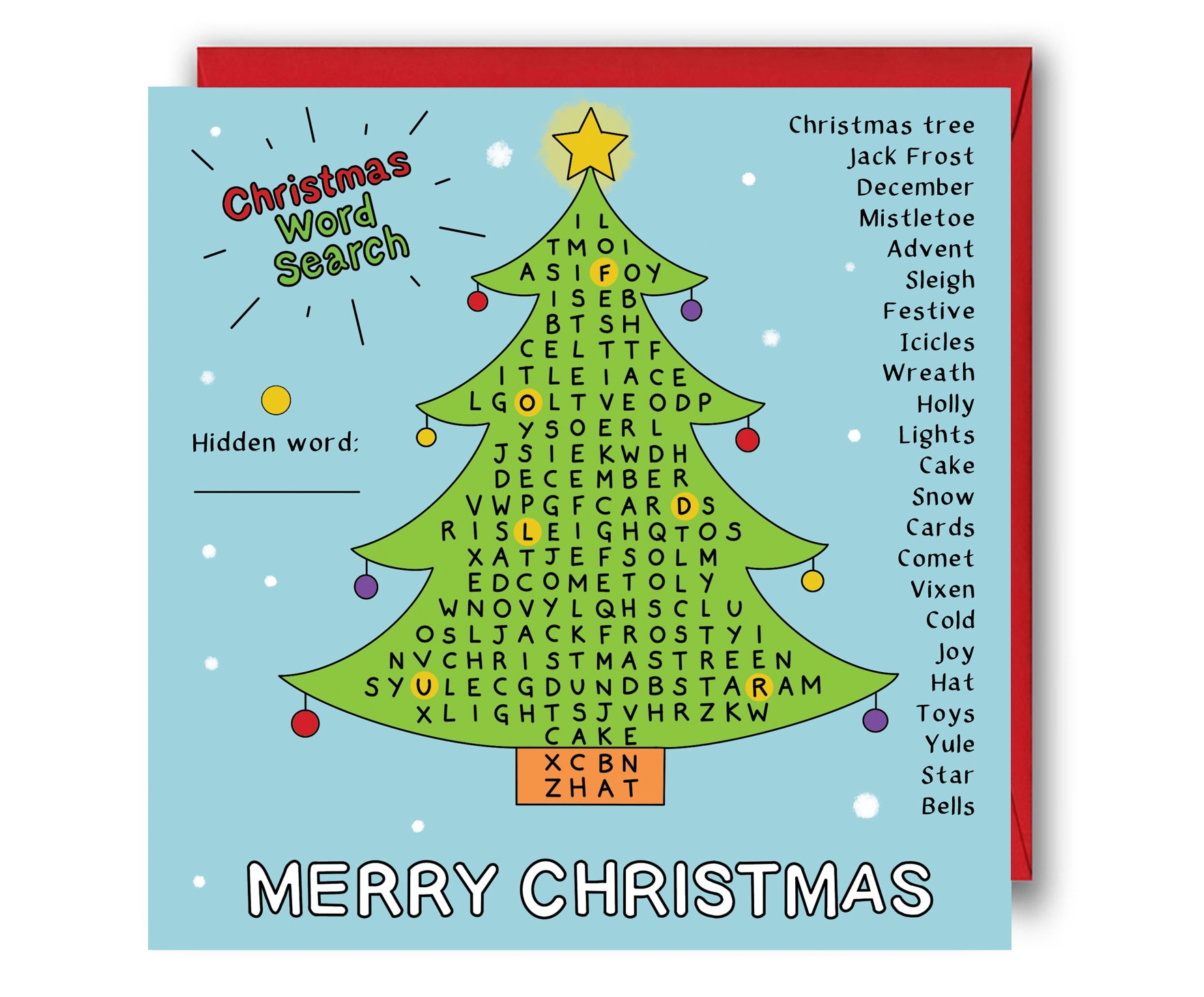 Christmas card word discount