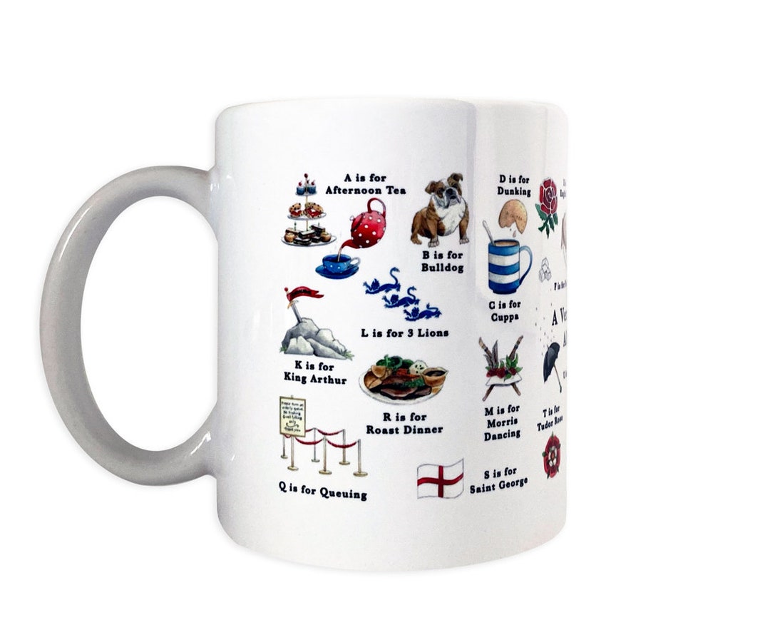 English Alphabet Mug. English Mug Expat Gift Idea. England Mug Etsy UK