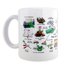 Gardener&#39;s Alphabet Mug. Gardening Mug, Garden Gifts. Mothers Day Garden Gifts, Dad Gardening Gift. Allotment Gifts, Gift for Gardeners