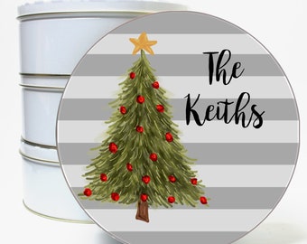 Christmas Cookie Tin - Personalized Tin Container - Candy Tin - Custom Biscuit Containers - Family Christmas Gift