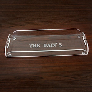 Personalized Acrylic Tray - Engraved Serving Tray - Tray with Handles - Rectangle Acrylic Tray - Custom Tray - Monogram Bar Tray - Acrylic