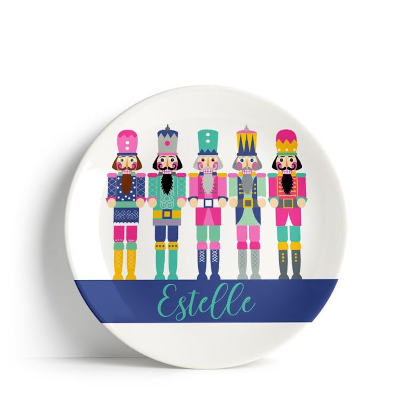 Colorful Nutcracker Christmas Plate Personalized Christmas Etsy