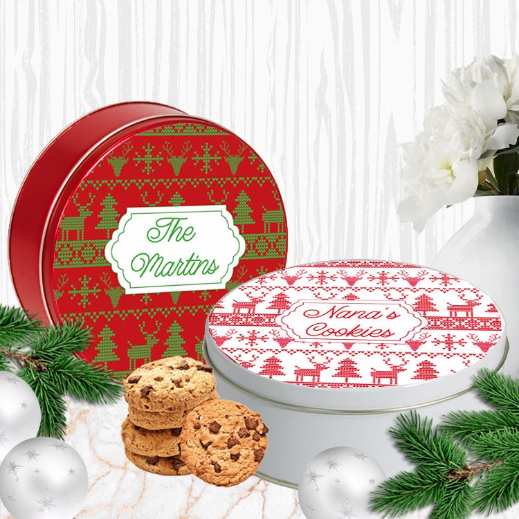 Greenbrier Holiday~Christmas Cookie Storage Buckets with Lids (2 Buckets)