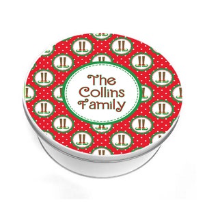 Personalized Elfy Legs Biscuit Tin - Christmas Cookie Tin - Custom Cookie Tin - Personalize Cookie Tin - Christmas Gift