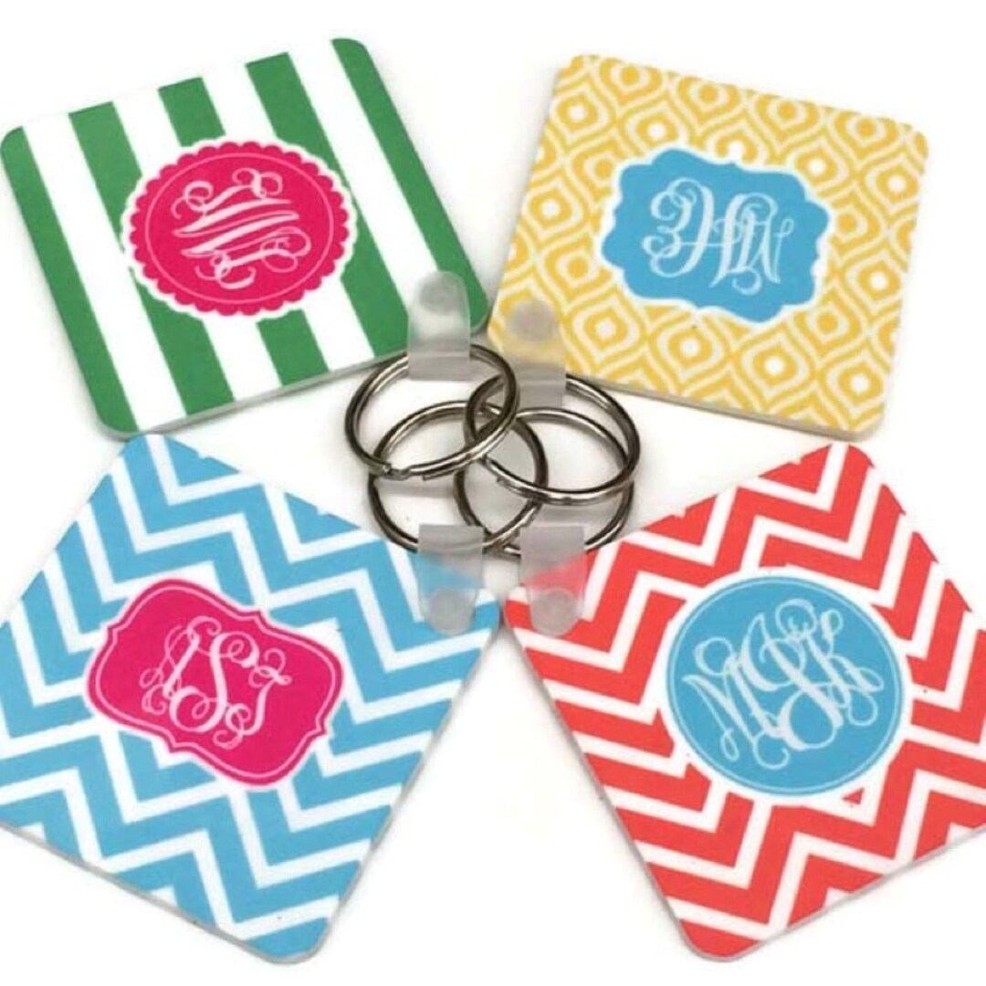 Monogram Keychain - Personalized Keychain - Custom Keychain - Monogram ...