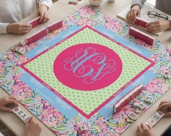 Personalized Mahjong Mat | Neoprene Table Protector for Mahjong Game | Noise Reduction Surface | Custom Game Board Gift