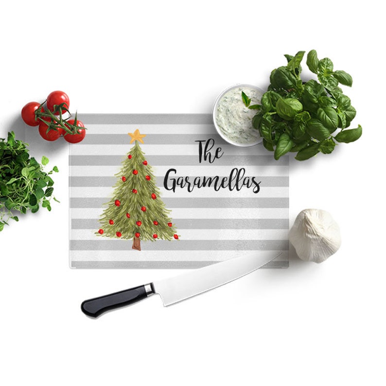 Christmas Cutting Board Tempered Glass Cutting Board Etsy