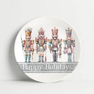 Four Nutcrackers Plate -Personalized Thermosaf - Nutcrackers Plate - Thermosaf Plate - Kids Plates For Christmas