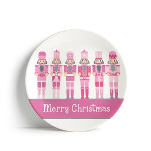 Pink Nutcracker Christmas Plate - Personalized Christmas Plate - Thermosaf Holiday Plate-Christmas Dinner