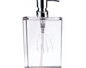 Acrylic Soap Dispenser - Personalized Lotion Dispenser -  Monogrammed Acrylic - Personalise Gift Idea - Custom Soap Dispenser