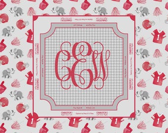 Custom Alabama Football Mahjong Mat - Roll Tide Inspired Neoprene Game Mat - Crimson & Houndstooth