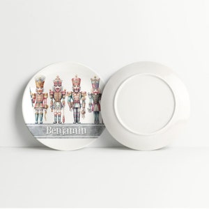 Personalized Silver Nutcrackers Plate: Christmas Kids Dinnerware
