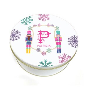Bright Nutcrackers Cookie Tin - Christmas Cookie Tin - Nutcracker Cookie Tin - Biscuit Tin - Personalized Cookie Tin - Custom Baking Gift