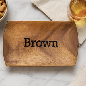 Personalized Acacia Wood Tray – Engraved Trinket or Serving Tray image 1