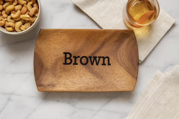 Personalized Acacia Wood Tray – Engraved Trinket or Serving Tray