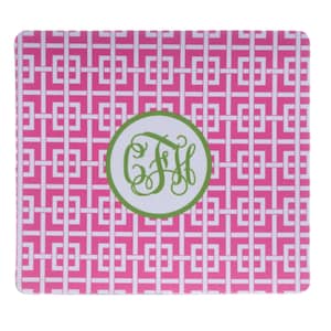 Pink Mouse Pad - Monogrammed Mouse Pad - Personalized Graduation Gift- Pink Greek Key Mouse Pad