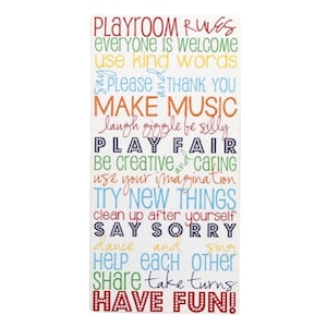 Playroom Rules Canvas Art - Gallery Wrapped Canvas Art Prints - Subway Art For Kids