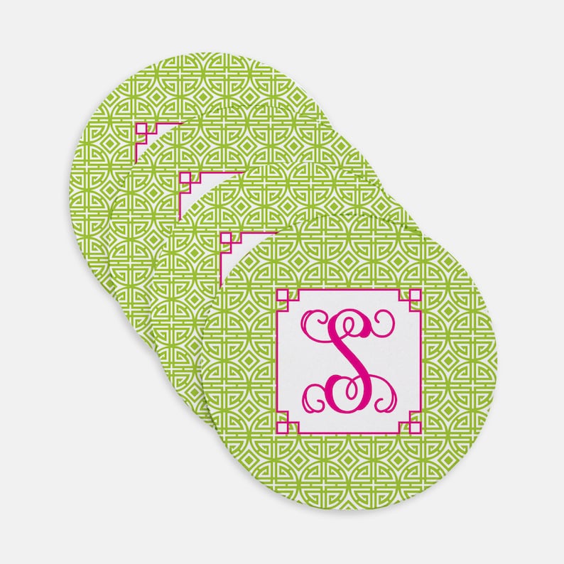 Mad For Monograms Chinoiserie Coaster