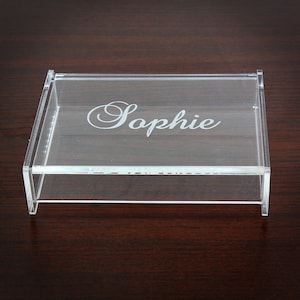 Monogram Jewelry Box - Personalized Jewelry Box - Acrylic Storage Box - Engraved Gift - Graduation Gift - Bridesmaid Gift