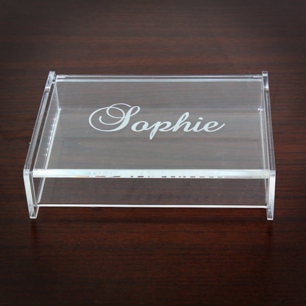 Monogram Jewelry Box - Personalized Jewelry Box - Acrylic Storage Box - Engraved Gift - Graduation Gift - Bridesmaid Gift