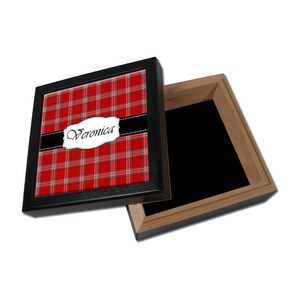 Personalized Plaid Keepsake Box - Monogram Memory Box - Personalized Keepsake Box - Wooden Keepsake Box - Treasure Box