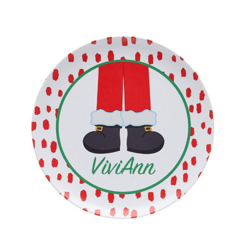 Children's Personalized Plate Christmas Cookie Plate Christmas Plate Cookies for Santa Santa Plate Personalized Plate image 1