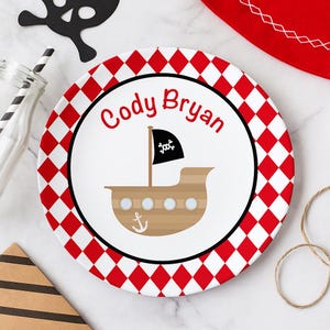 Personalized Pirate Birthday Plate – Custom Kids Name Plate
