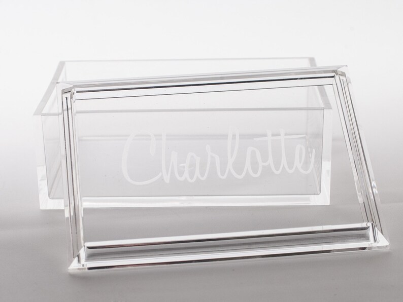 Personalized Jewlery Box Monogrammed Acrylic Trinket Box Etsy