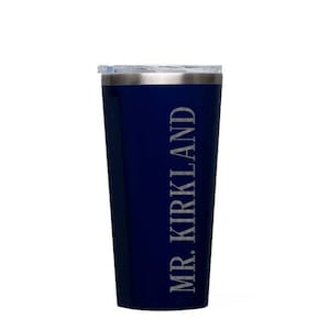 Corkcicle Travel Cup - Engraved Monogram Personalized Corkcicle - Custom Tumbler Mug - Midnight Navy Tumbler - Groomsmen Gift -