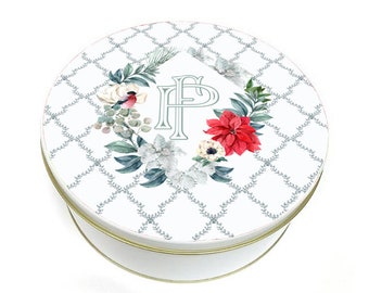 Personalized Robin Floral Cookie Tin - Robin Floral Cookie Tin - Cookie Tin - Biscuit Tin - Personalized Cookie Tin - Custom Baking Gift