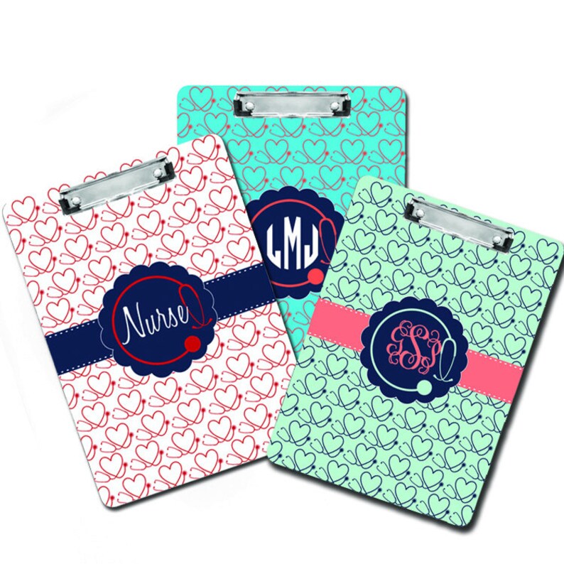 Personalized nurse clipboards monogram clip boards Etsy