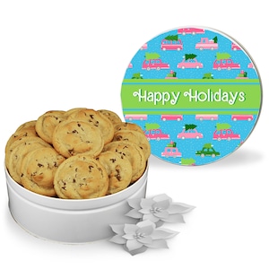 Christmas Cookie Tin - Custom Cookie Tin - Personalized Christmas Cars Biscuit Tin