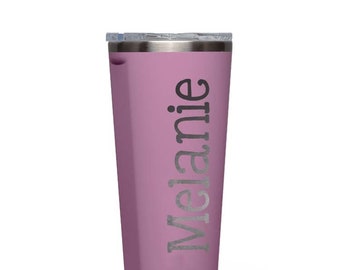 Orchid Corkcicle Tumbler - Personalized Corkcicle - Monogram Tumbler - Glossy Orchid Tumbler -  Engraved Initials - Vinyl Monogram