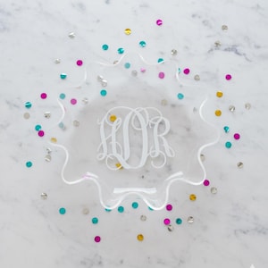 Personalized Acrylic Serving Bowl: Engraved Monogram Wedding Gift