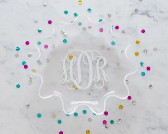 Personalized Acrylic Serving Bowl: Engraved Monogram Wedding Gift