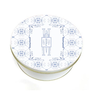 Chinoiserie Cookie Tin- Art Deco Round Tin - Deco Cookie Tin - Biscuit Tin - Personalized Cookie Tin - Custom Baking Gift