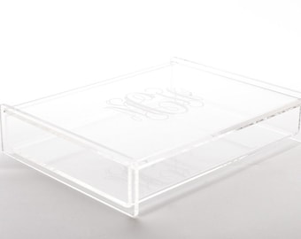 Monogram Jewelry Box - Personalized Jewelry Box - Acrylic Storage Box - Engraved Gift - Graduation Gift - Bridesmaid Gift