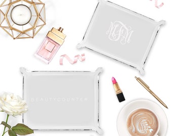 Personalized Vanity Tray-Bridesmaid Gift-Engraved- Acrylic Tray-Monogram Initials