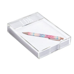 Personalized Acrylic Notepad Holder with Engraved Monogram | Graduation Gift | Monogrammed Personalized Gift | Engraved Notes | Customizable